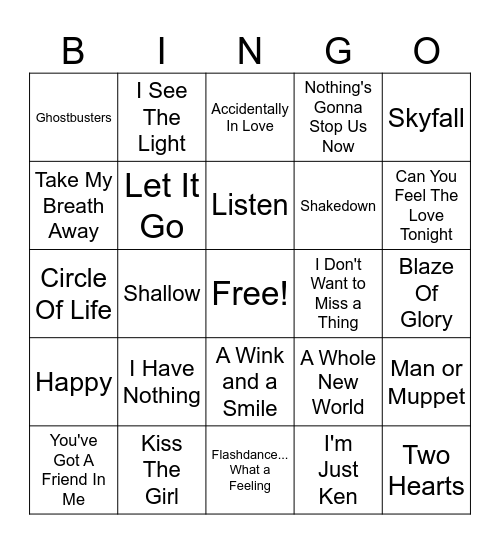 And The Oscar Goes To... Bingo Card