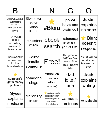 Murder of Roger Ackroyd Ch 9-10 Bingo Card