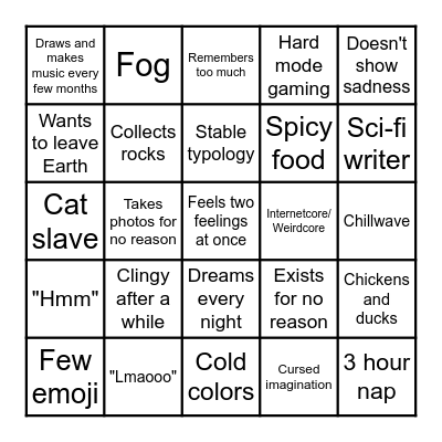 FE's Kinnie Bingo Card