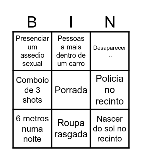 Festas Monsanto Bingo Card