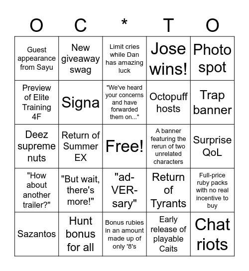 2nd Anniversary Tavern Talk Bingo! Bingo Card