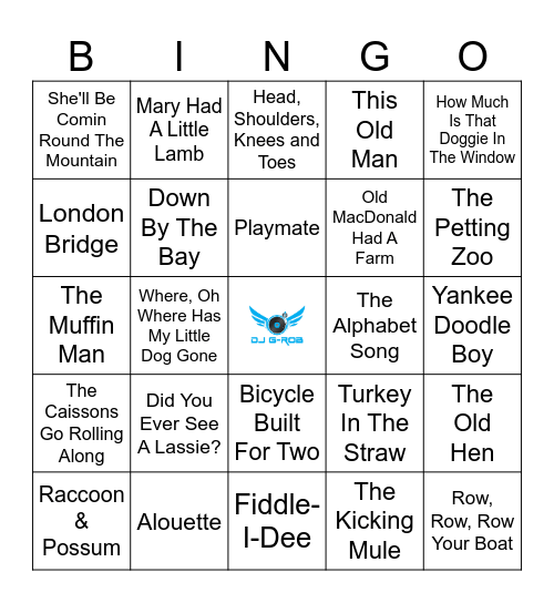 Nursery Rhymes Bingo Card