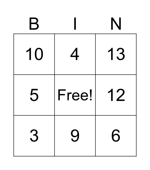 Christmas in July Bingo Card