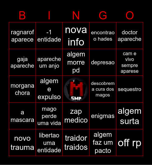 MSMP bingo Card