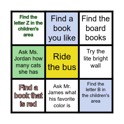 Welcome to the Library! Bingo Card
