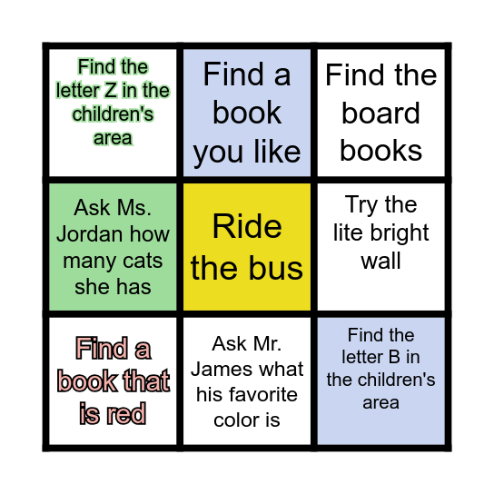 Welcome to the Library! Bingo Card