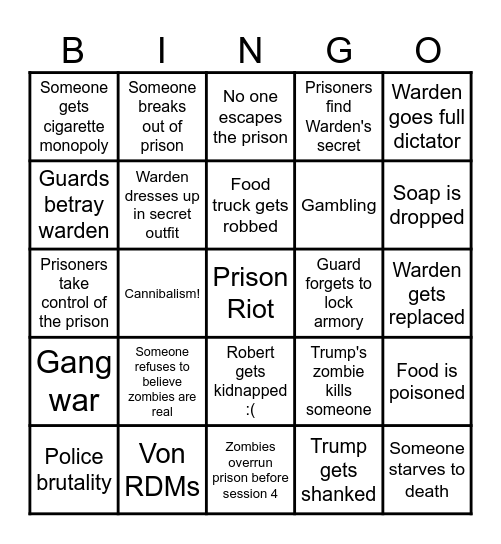 Fairview Bingo Card