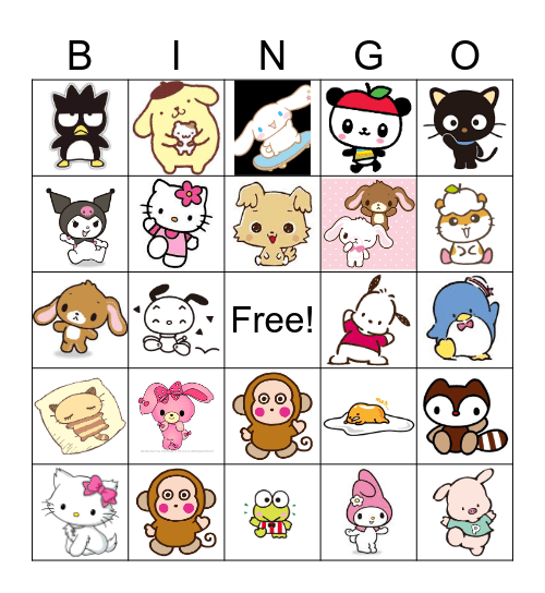 Sanrio Bingo Card