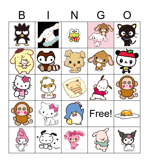 Sanrio Bingo Card