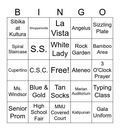 MC RENUNION 2024 Bingo Card