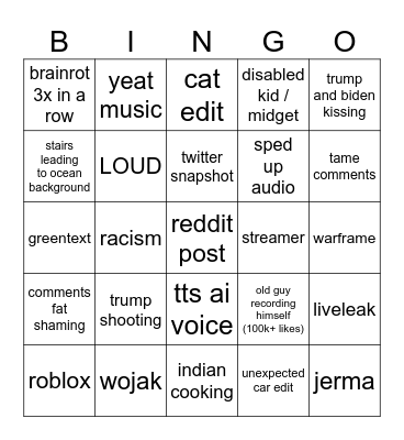 Reels Bingo Card