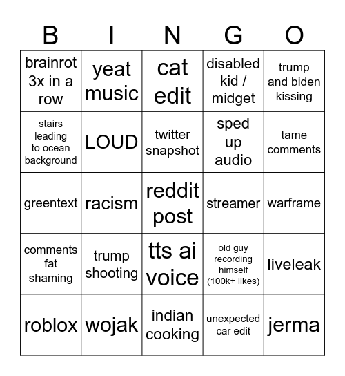 Reels Bingo Card