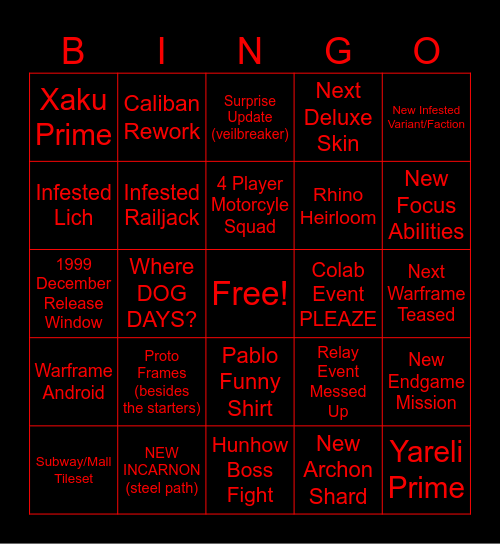 TENNOCON 2024 Bingo Card