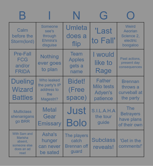 CR C3 Episode 100- Downfall Part 2 Bingo Card