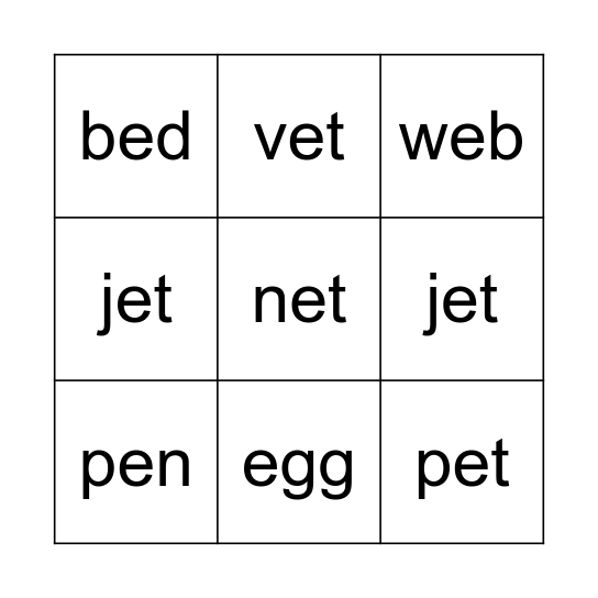 Phonics Bingo! Bingo Card