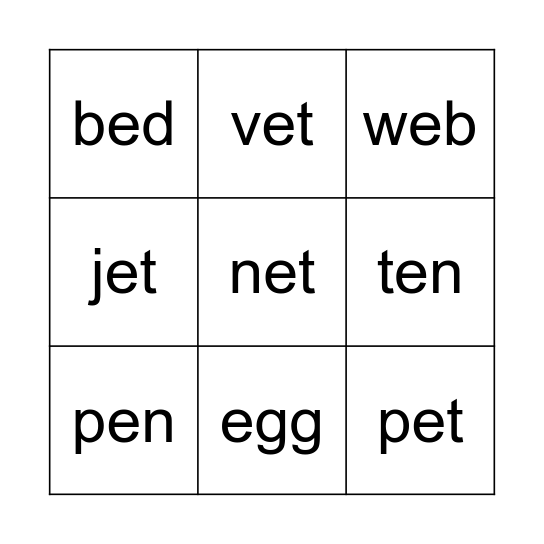 Phonics Bingo! Bingo Card