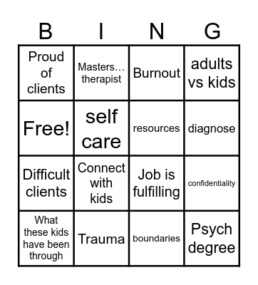 blank Bingo Card