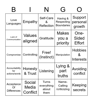 Connecting With Others Bingo Card