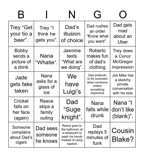 San Diego 2024 Bingo Card