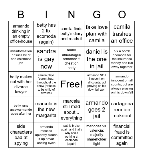 betty season 3 bingo speculation Bingo Card