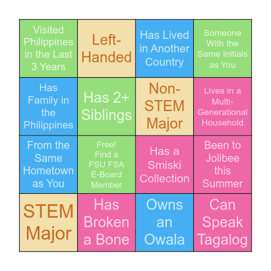 Connections Bingo! Bingo Card