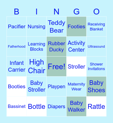 BABY SHOWER Bingo Card