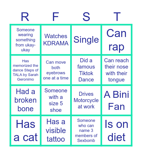 RFST BINGO! Bingo Card