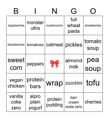 safe food Bingo Card