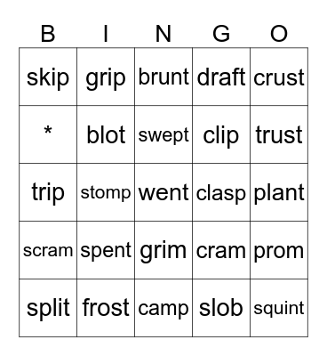 CVC Bingo Card