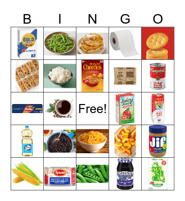 Food Pantry Bingo Card