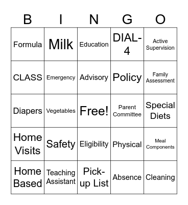 Buzz Word Bingo Card