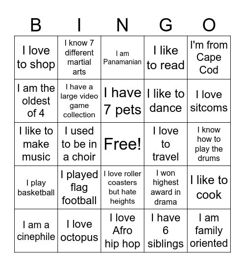 T3404 B-I-N-G-O! Bingo Card