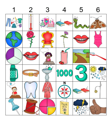 dice n dot TH Bingo Card