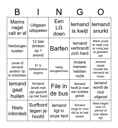 Surfbro's🏄🤙 Bingo Card