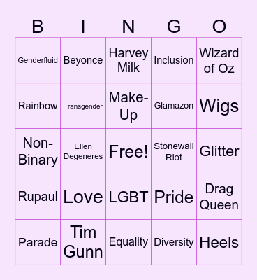 LGBT Bingo Card
