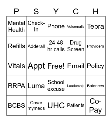 RRPA BINGO Card