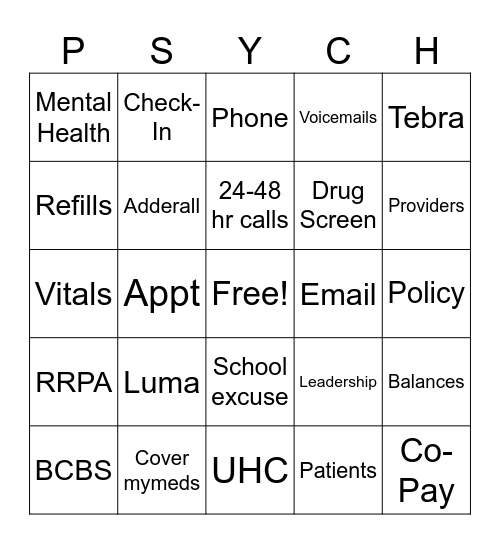 RRPA BINGO Card