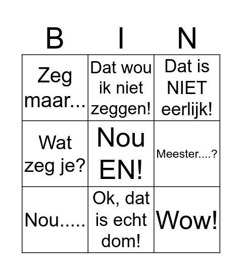 Merel-Bingo Card