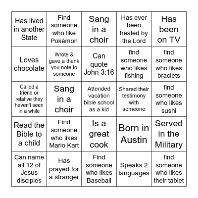 Find Someone Who: Complete the Entire Card Bingo Card