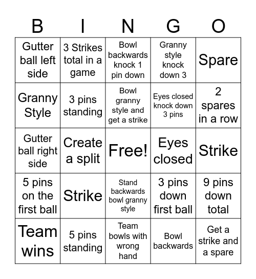 Accounting Bowling Bingo Card