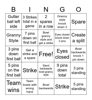 Accounting Bowling Bingo Card