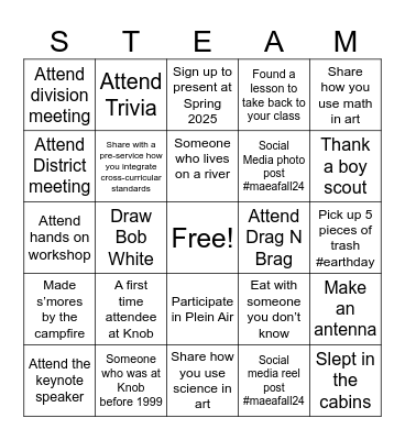 MAEA Fall Conference 2024 Bingo Card
