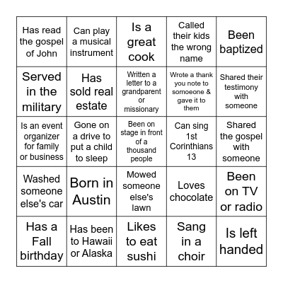 Bingo Card