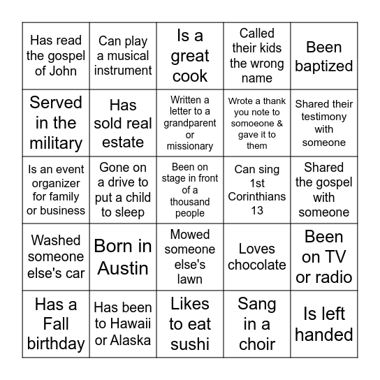 Bingo Card