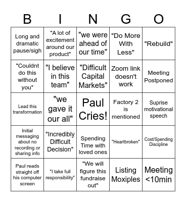 Pov: u work at moxion Bingo Card
