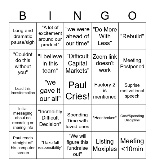 Pov: u work at moxion Bingo Card