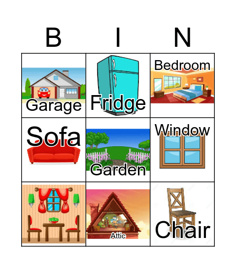 Parts of the House Bingo Card