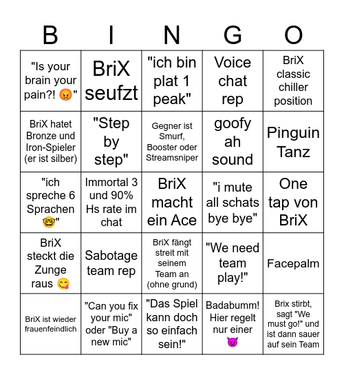 BriX-ingo Bingo Card