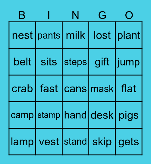 Consonant Blends Bingo Card