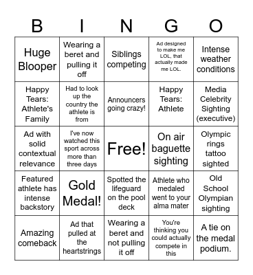 EDOlympics Bingo Card